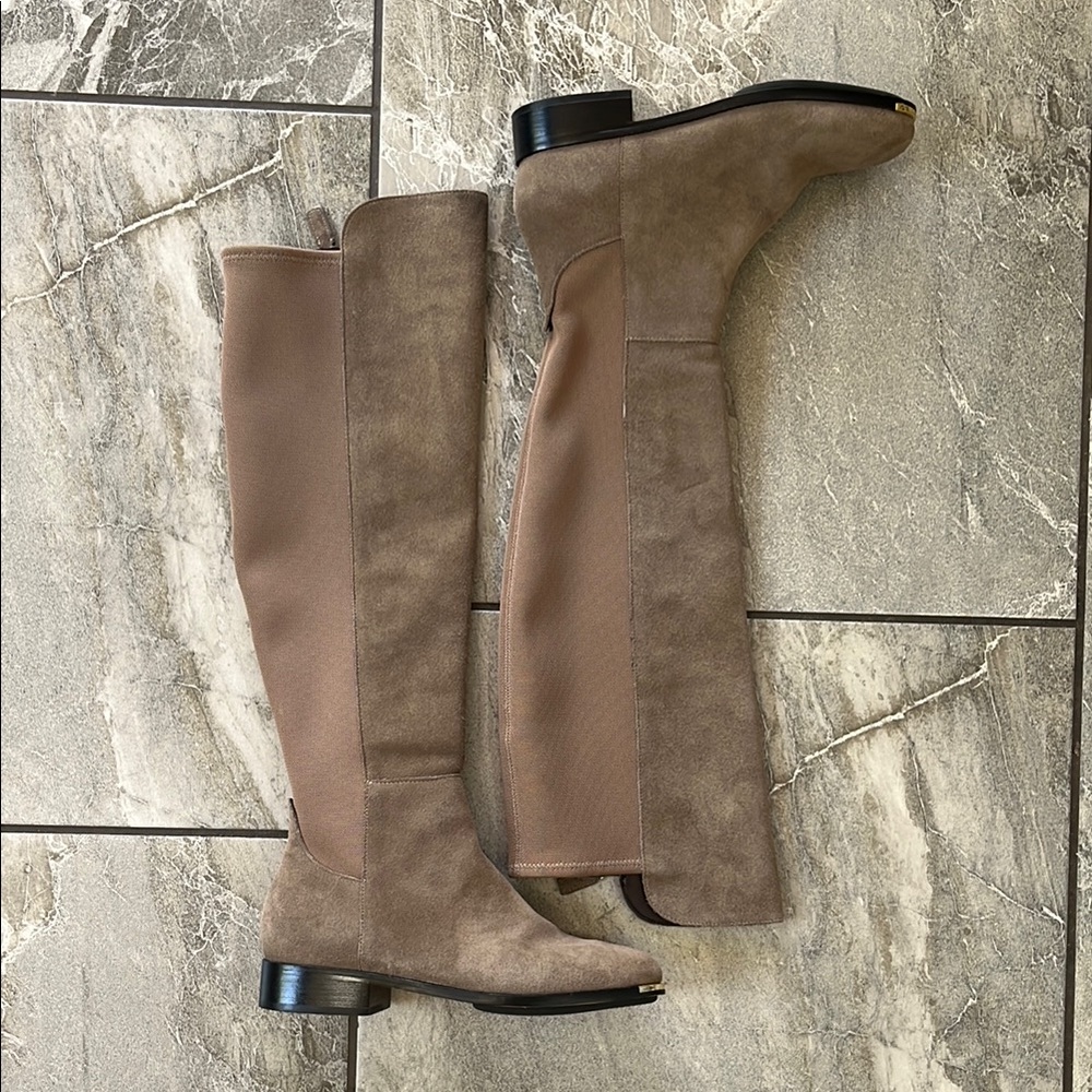 🤍 Cole Haan Grand Ambition Huntington Suede Boot Size 7 Over The Knee Walnut